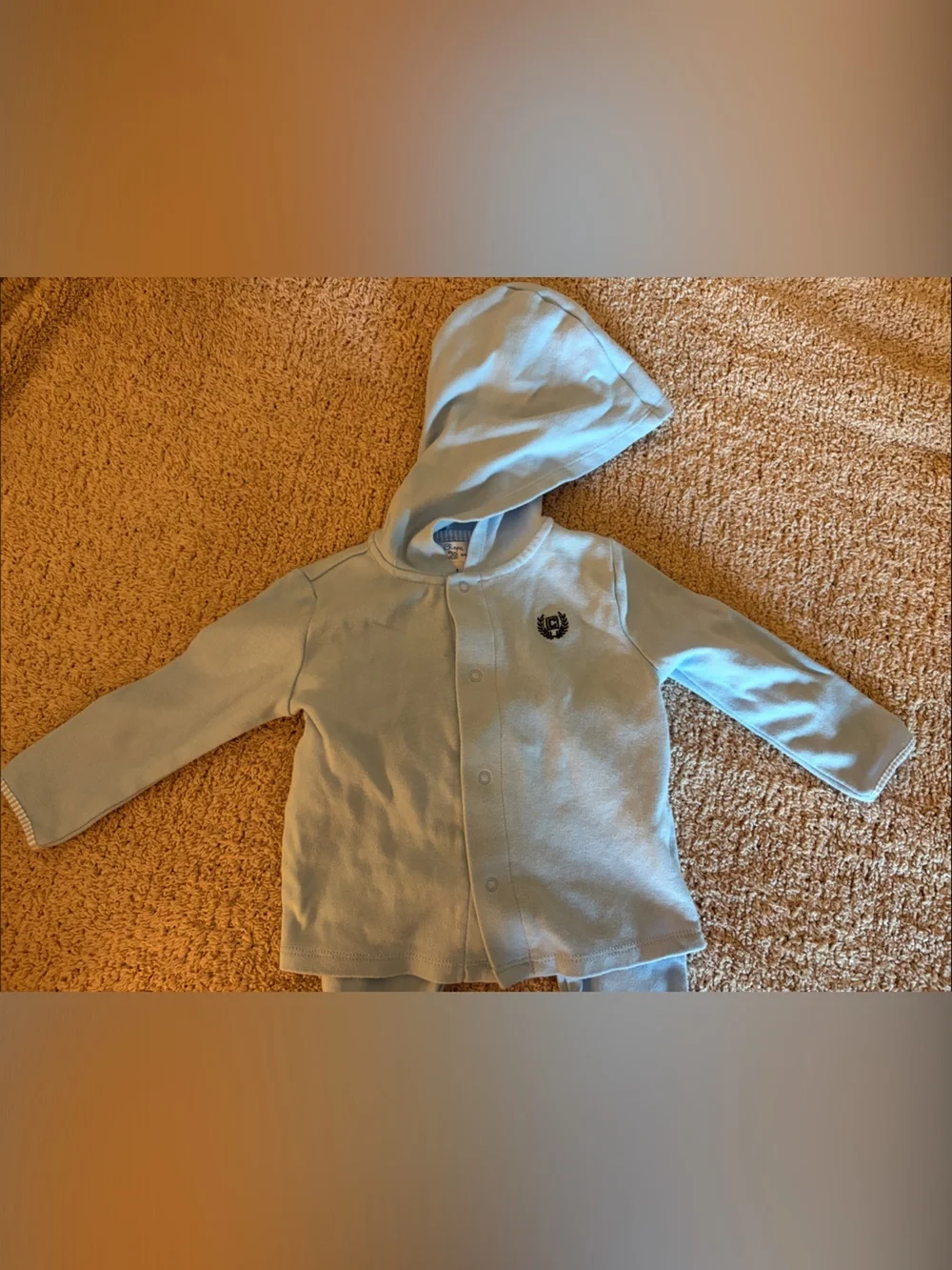 NWOT Chaps Light Blue Hooded Baby  Footie